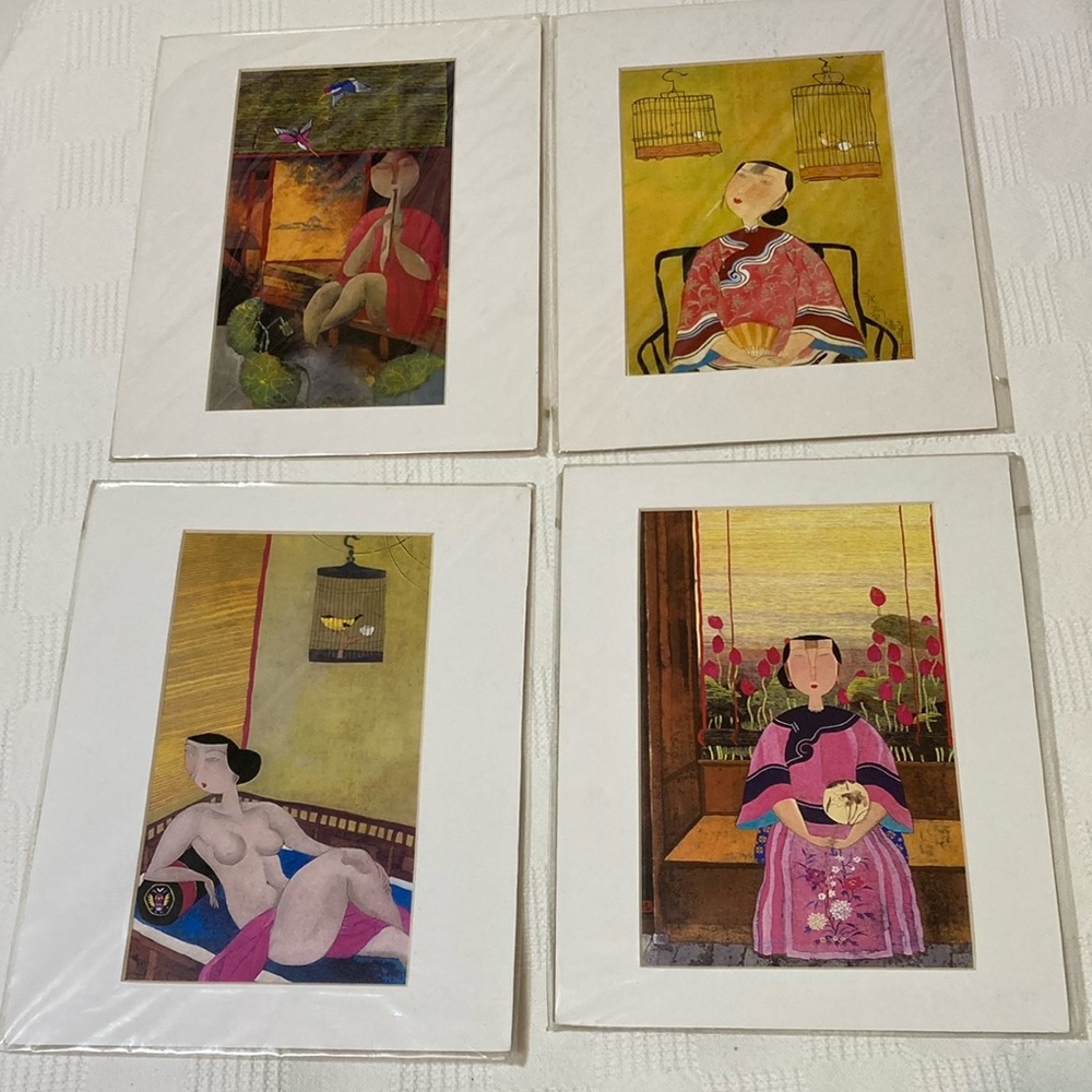 VINTAGE SET OF FOUR JAPANESE PRINTS